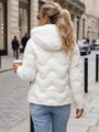 Krémová dámska bunda s kapucňou TY5942