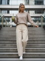 Bluzka damska one size oversize z wisiorkiem NUBISS popielata Dstreet RY2800