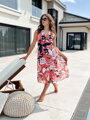 Dámske šaty midi CARIBBEA ružové EY2498