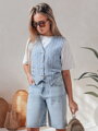 Dámske jeansové šortky JEANZDAY modré SY0480