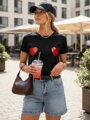 T-shirt damski PALIS czarny Dstreet RY2430