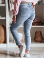 Dámske rifľové nohavice slim fit s opaskom BOTANIDA modré UY2448