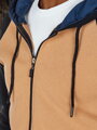 Pánska mikina s kapucňou na zips, camel Dstreet BX5871