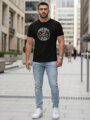 Herren Motorrad Print T-Shirt schwarz Dstreet NX5007R