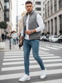 Kamizelka męska pikowana ciemnoszara Dstreet TX5079