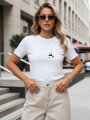 Dámske bavlnené tričko s malou pandou biele – Dstreet NX8057RY