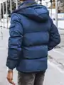 Zimná tmavo-modrá bunda s kapucňou