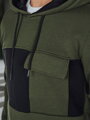 Pánska mikina s kapucňou khaki Dstreet BX5913
