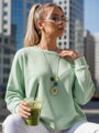 Bluzka damska one size oversize z wisiorkiem NUBISS miętowa Dstreet RY2801