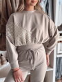 Bluza damska oversize ELEGRA mokka Dstreet RY2796
