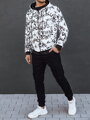 Pánska mikina s kapucňou na zips, biela Dstreet BX5745