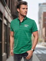 Pánske pruhované polo tričko zelené Dstreet PX0614