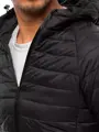 Čierna pánska bunda s kapucňou