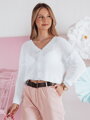 Dámsky rebrovaný oversize kardigan Dstreet Sweetdream – biely MY2459