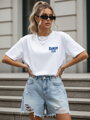 Dámske bavlnené oversize tričko s výraznou grafickou potlačou biele – Dstreet NX9506RY
