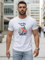 Herren T-Shirt mit Totenkopf und Blumendruck NX079R