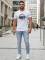 Bedrucktes Feuerwehr-T-Shirt mit Totenkopf für Männer NX054R
