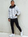 Pánska mikina s kapucňou na zips, biela Dstreet BX5749