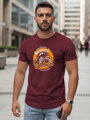 Bedrucktes Herren-T-Shirt kastanienbraun Dstreet NX5095R