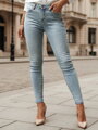 Dámske rifľové nohavice skinny so zdobením GLAMSKIN modré UY2441