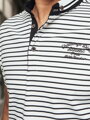 Pánske pruhované polo tričko biele Dstreet PX0612