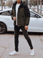 Pánska zimná bunda s kapucňou, zelená Dstreet TX4896