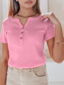 Bluzka damska one size prążkowana KISS LOOK różowa Dstreet RY2837