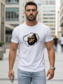 Bedrucktes weißes Herren-T-Shirt Dstreet NX5085R