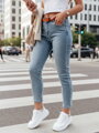 Dámske rifľové nohavice slim fit CURVITA modré UY2471