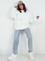 Ecru dámska mikina BOWLOOP oversize s mašľou BY1263