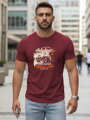 Herren T-Shirt mit Totenkopf und Blumendruck NX079R