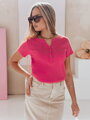 Bluzka damska one size prążkowana KISS LOOK różowa Dstreet RY2832