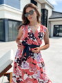 Dámske šaty midi CARIBBEA ružové EY2498