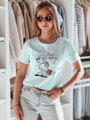 T-shirt damski z pudlem LUMIFITU błękitny Dstreet RY2737
