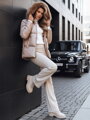 Karamelová prešívaná zimná dámska bunda SPARKLE TY3948
