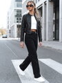 Čierna dámska bunda CHIC STYLE so stojačikom TY3897