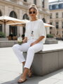 Bluzka damska one size oversize z wisiorkiem LUZVIA ecru Dstreet RY2771