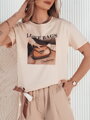 T-shirt damski LOBAG brzoskwiniowy Dstreet RY2411