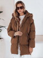 Zimná prešívaná bunda vo farbe camel