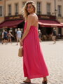 Dámske šaty maxi fuchsiové EY2663