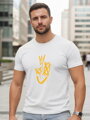 Pánske biele bavlnené tričko s potlačou Smile Crown Dstreet NX0138R