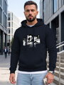 Pánska mikina s nápisom TOKYO a kapucňou Dstreet tmavomodrá NX5146BX