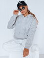 Sivá dámska mikina BASIC s kapucňou by0155