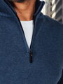 Pánsky granátový sveter so zipsom do polovice WX2340z