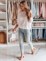 Bluzka damska one size oversize z wisiorkiem LUZVIA ecru Dstreet RY2771