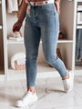 Dámske rifľové nohavice slim fit s opaskom TRENDLINE modré UY2478