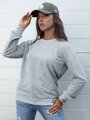 Dámska mikina GLAMFLAIR – svetlosivá, v minimalistickom štýle BY1315