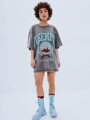 T-shirt damski z nadrukiem ZAKUANI grafitowy Dstreet RY2633