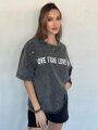 T-shirt damski z nadrukiem BONGANIR grafitowy Dstreet RY2636