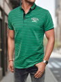 Pánske pruhované polo tričko zelené Dstreet PX0614